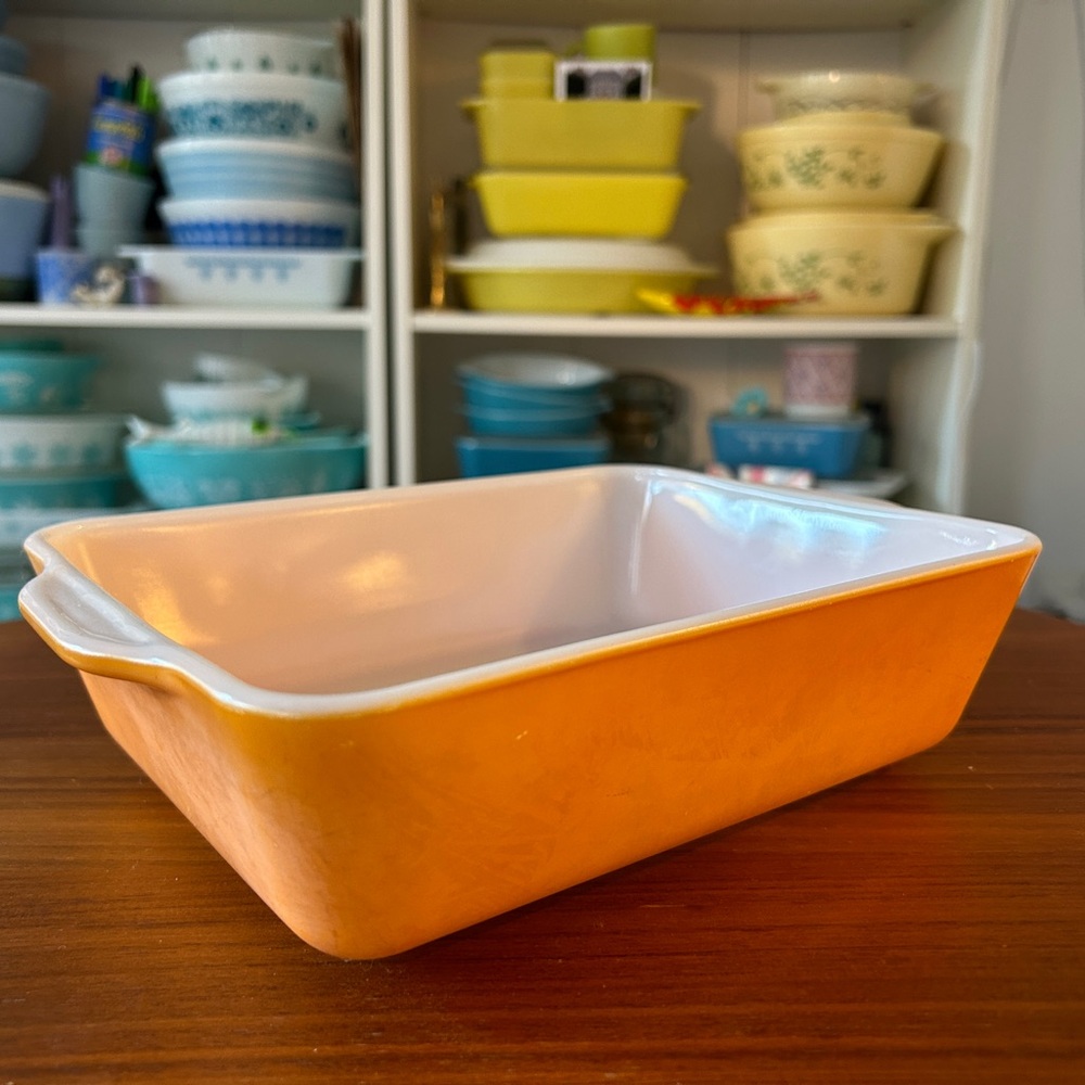 Vintage Pyrex Orange Large Refrigerator Dish 503 1.5QT